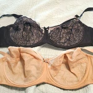 2 Wacoal Retro Chic full figured unlined lace bra